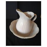 McCoy Light Grey/Blue & White Wash Pitcher & Basin- Beautiful!