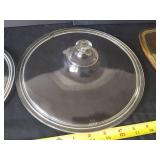 (5) Pyrex Lids- Two Matching Styles & Three Random