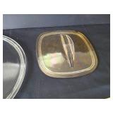 (5) Pyrex Lids- Two Matching Styles & Three Random