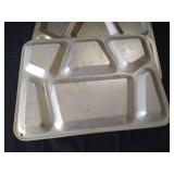 (9) 15.5" Stainless Steel Cafeteria Trays- Heavy!