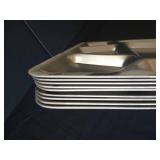 (9) 15.5" Stainless Steel Cafeteria Trays- Heavy!