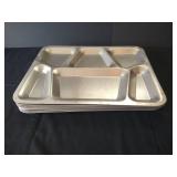 (9) 15.5" Stainless Steel Cafeteria Trays- Heavy!