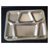 (9) 15.5" Stainless Steel Cafeteria Trays- Heavy!
