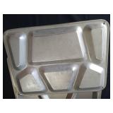 (9) 15.5" Stainless Steel Cafeteria Trays- Heavy!