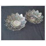 Vintage Federal Glass Clear Iridescent Carnivore Glass Bowls