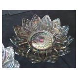 Vintage Federal Glass Clear Iridescent Carnivore Glass Bowls