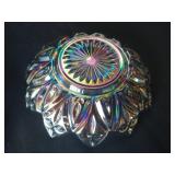 Vintage Federal Glass Clear Iridescent Carnivore Glass Bowls
