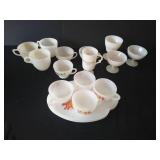 Milk Glass Tea Cups & Pudding Cups, Etc