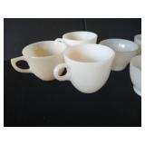 Milk Glass Tea Cups & Pudding Cups, Etc