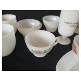 Milk Glass Tea Cups & Pudding Cups, Etc