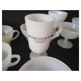 Milk Glass Tea Cups & Pudding Cups, Etc
