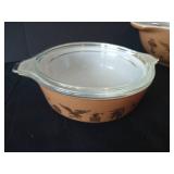 (3) Nesting Pyrex Early American Cinderella Bowls w/ Lids