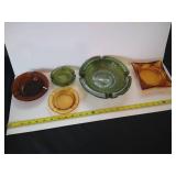 Vintage Colored Glass Ash Trays