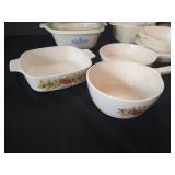 Many Corningware Casserole Pans w/ Some Lids