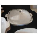 Many Corningware Casserole Pans w/ Some Lids