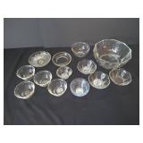 Glass Serving Bowl & Small Fruit Bowls
