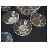 Glass Serving Bowl & Small Fruit Bowls