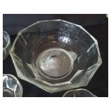 Glass Serving Bowl & Small Fruit Bowls