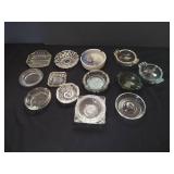 Various Fancy Cut Glass Ash Trays