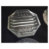 Various Fancy Cut Glass Ash Trays