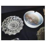 Various Fancy Cut Glass Ash Trays