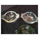 Various Fancy Cut Glass Ash Trays
