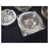 Various Fancy Cut Glass Ash Trays
