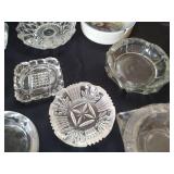 Various Fancy Cut Glass Ash Trays