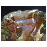 Indiana Glass "Loganberry" Carnival Glass Bowl & Jeannette Glass "Floragold" Berry Bowl
