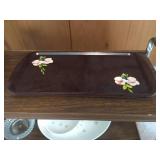 Vintage Rolling Cart w/ Trays, Crystal, & Glass Dishes
