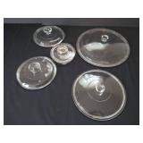 (5) Pyrex Lids- One is a Coffee Pot Style
