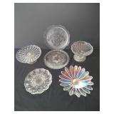 Misc Decorative Glass Plates, Including Federal Glass, Anchor Hocking, Etc