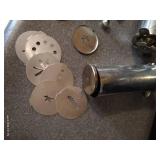 (2) Vintage Metal Hand Crank Cookie Presses w/ Shape Discs