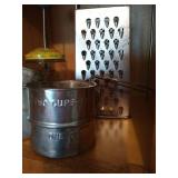 Vintage Box Grater, Measuring Cups, Chopper