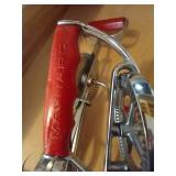 Two Vintage Egg Beaters with Red Handles