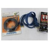Philips, GE & Component Video Cables Mixed Lot of 3