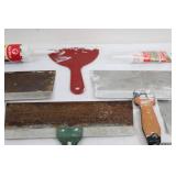 Mixed Lot: Caulk Guns, Scrapers, Putty Knives & Plumbing Fittings