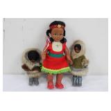 Doll Trio in Faux Fur Parkas