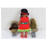 Doll Trio in Faux Fur Parkas