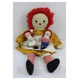 Raggedy Ann & Andy Style Cloth Doll Set (Lot of 3)