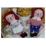 Raggedy Ann & Andy Style Cloth Doll Set (Lot of 3)