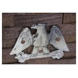Vintage Woven Picnic Basket With Eagle Emblem
