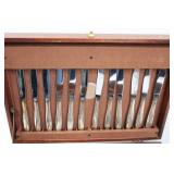 Oneida, Holmes & Edwards & International Silver Flatware Set in Wooden Chest