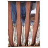 Oneida, Holmes & Edwards & International Silver Flatware Set in Wooden Chest