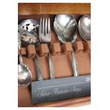 Oneida, Holmes & Edwards & International Silver Flatware Set in Wooden Chest