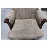 Upholstered Rocking Recliner & Ottoman (Lot of 2)