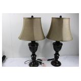 Pair of Ceramic Table Lamps With Shades 30 in Tall