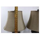 Pair of Ceramic Table Lamps With Shades 30 in Tall