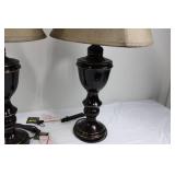 Pair of Ceramic Table Lamps With Shades 30 in Tall