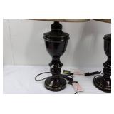 Pair of Ceramic Table Lamps With Shades 30 in Tall